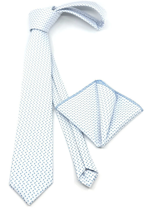 Legend Accessories Set de Cravată pentru Bărbați Tipărit în Culorea Alb