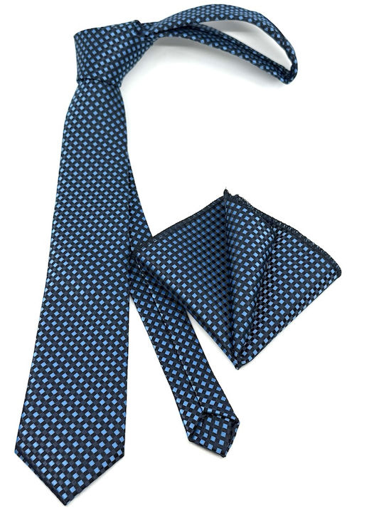 Legend Accessories Σετ Ανδρικής Γραβάτας με Σχέδια σε Μπλε Χρώμα