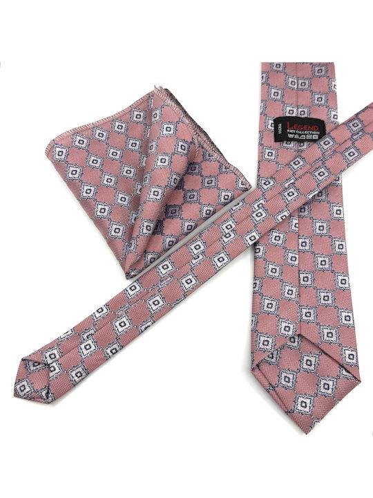 Legend Accessories Set de Cravată pentru Bărbați Tipărit în Culorea Roz