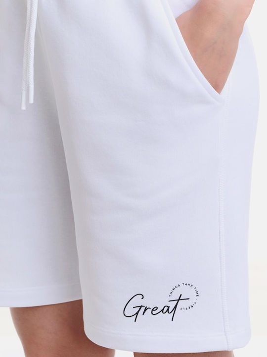 Damen Sportliche Bermuda Weiß