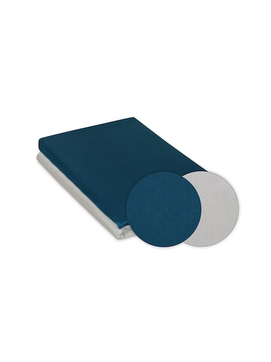 Matex Duvet Cover Set Cotton Single with Pillowcase 140x200 Teal/gray