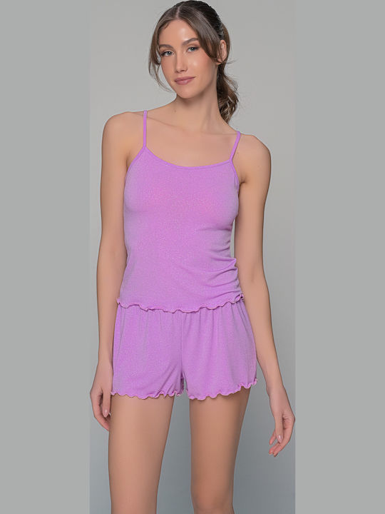 Milena by Paris Καλοκαιρινό Babydoll Λιλά