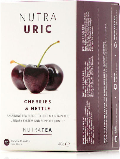 Nutra Tea Uric Cherries & Nettle Joints & Uric Acid Therapeutic Infusion 40g 20 Sachets