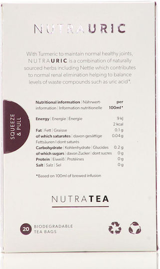 Nutra Tea Uric Cherries & Nettle Joints & Uric Acid Therapeutic Infusion 40g 20 Sachets