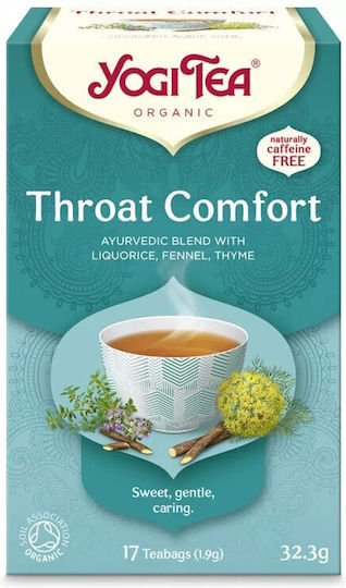 Yogi Tea Μαύρο Τσάι Βιολογικό Προϊόν Throat Comfort 17 Φακελάκια 32.3gr