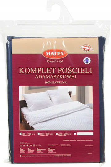 Matex Duvet Cover Set Cotton Queen with 2 Pillowcases 220x200 Blue