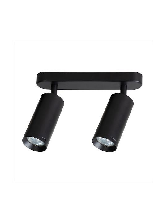 Eko Light Doppel Spot mit Fassung GU10 in Schwarz Farbe