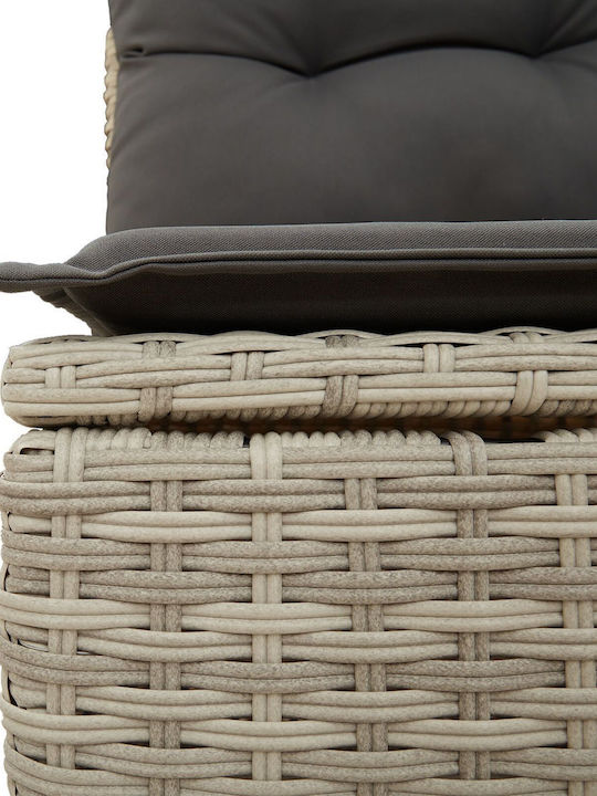 Zweisitziges Sofa Außenbereich Rattan mit Kissen 55x55x37cm