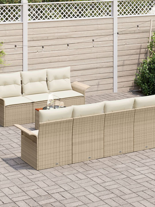 Zweisitziges Sofa Außenbereich Rattan mit Kissen 55x55x37cm