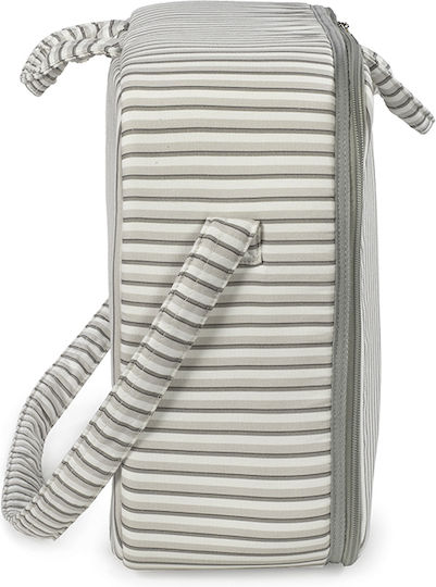 Walking Mum Майчинска Чанта За Рамо / Ръчна Botton Stripes Бежова 49x38x17см