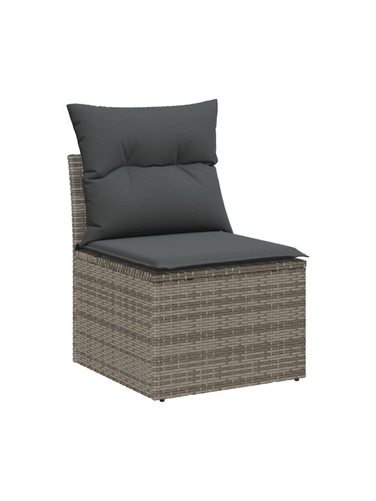 Corner Sofa Outdoor Rattan with Pillows 55x62x69cm