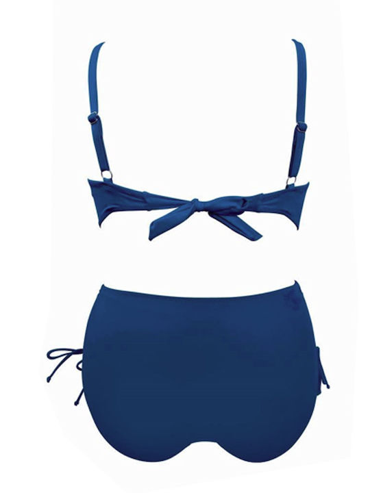 Set Bikini Ψηλόμεσο Navy Μπλε