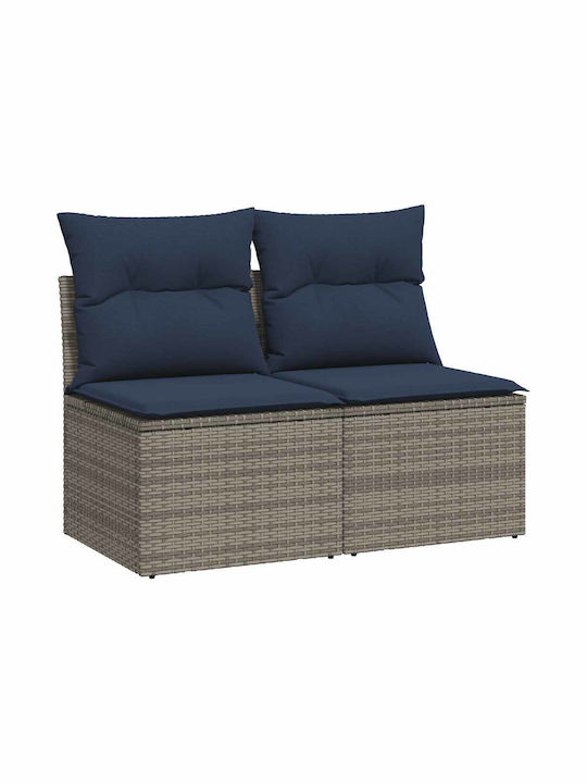 Two-Seater Outdoor Rattan Sofa With Cushions 55x55x69cm