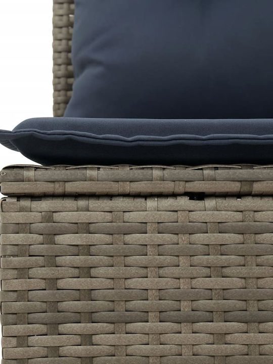 Three-Seater Outdoor Rattan Sofa with Cushions 55x55x69cm