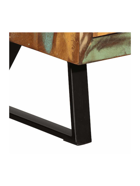 Sideboard made of Solid Wood & Metal with Drawers Colorful 70x35x70cm