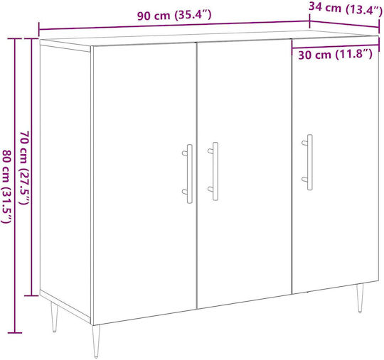 Bufet Old Wood 90x34x80cm