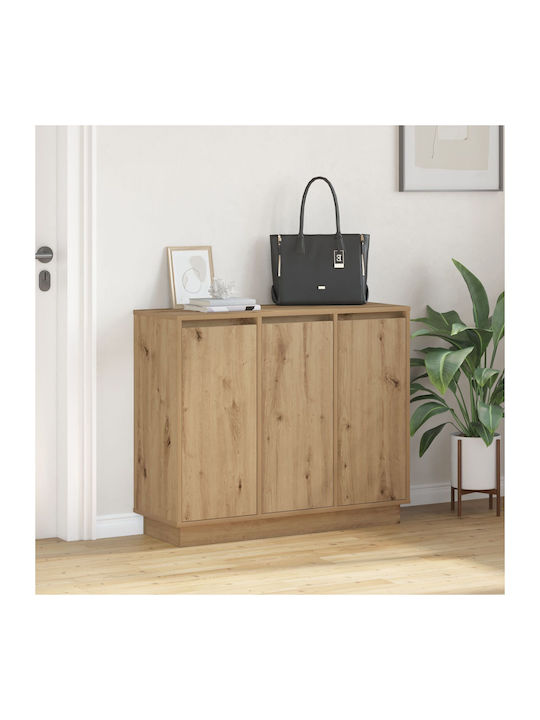 Bufet din Lemn Masiv cu Sertare Nuci 90x32x75cm