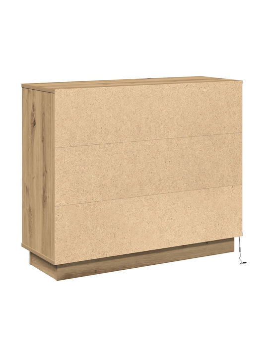 Bufet din Lemn Masiv cu Sertare Nuci 90x32x75cm