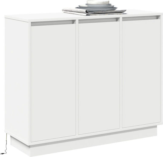 Μπουφές Ξύλινος με Συρτάρια Λευκό 90x32x75cm