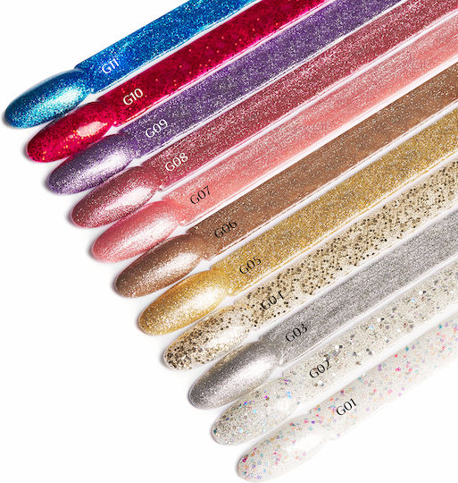 Ocho Pro Glitter Semi-Permanent Nail Polish G13 with Glitter 1pcs