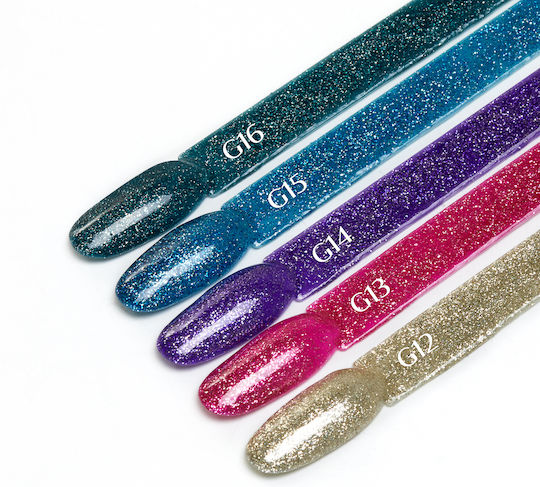 Ocho Pro Glitter Semi-Permanent Nail Polish G12 with Glitter 1pcs