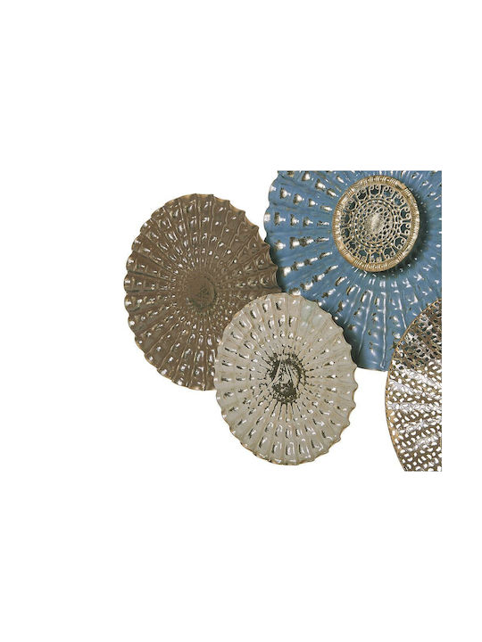 Beliani 3D Hanging Wall Decor Blue Made of Metal