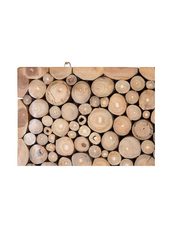 Beliani Handmade Wall Decor Brown Wooden