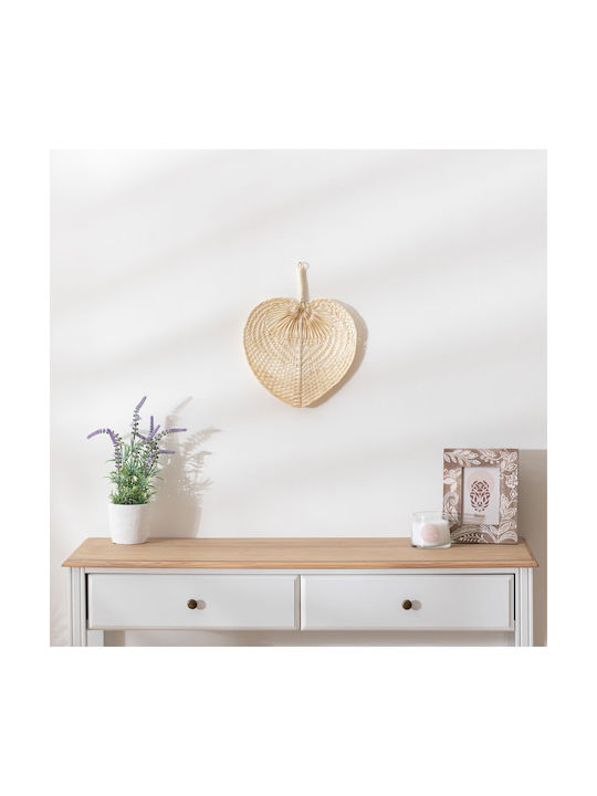 Atmosphera Decorative Fan Bamboo Handmade Beige Wooden 30x39cm