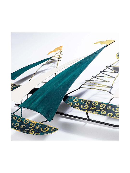 Kadirga Wall Decor 930dyu1191 77x91cm White-green-gold Wallity Metal