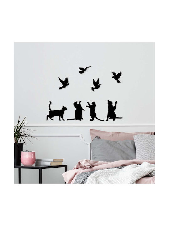 Wallity Decorative Silhouette Black Made of Metal 110x79cm 8 Pieces