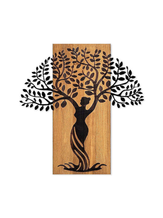 Asir Group 3D Gemischte Kunst Frau Schwarz aus Holz 58x54cm