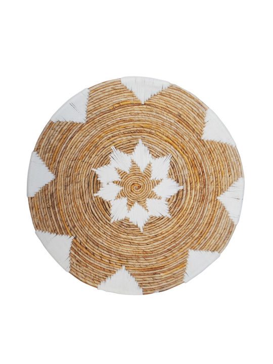 Atmosphera Wanddekoration Platte Weiß aus Korbweide Material 60x6cm