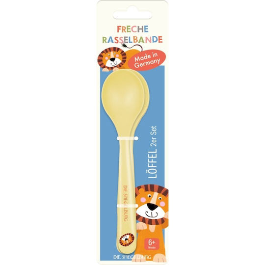 Die Spiegelburg Baby Cutlery Set Lion from Plastic for 6+ Months Yellow 2 Pieces