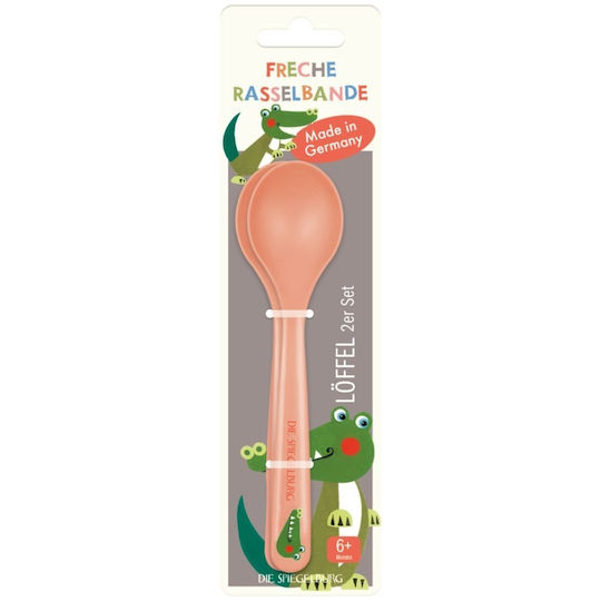 Die Spiegelburg Baby Set with Crocodile Spoons Made of Plastic for 6+ Months Orange 2 Pieces