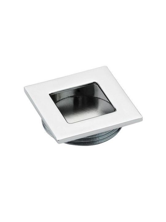 Finetto Knob Furniture Flush Handle made of Metallic in Silver Color D35mm 243-3038#BSN## 1pcs