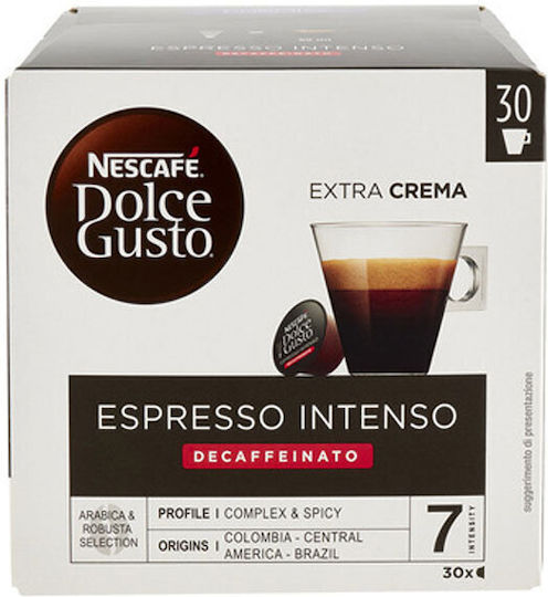 Nescafe Κάψουλες Espresso Intenso Decaffeine Συμβατές με Μηχανή Dolce Gusto 30caps