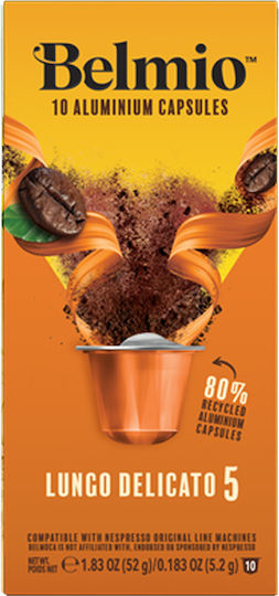 Belmio Κάψουλες Espresso Lungo Delicato Συμβατές με Μηχανή Nespresso 10caps