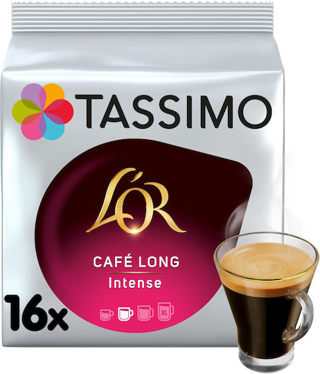 Tassimo Kapseln Espresso L’Or Caffe Long Intense Kompatibel mit Maschine Tassimo 16Mützen