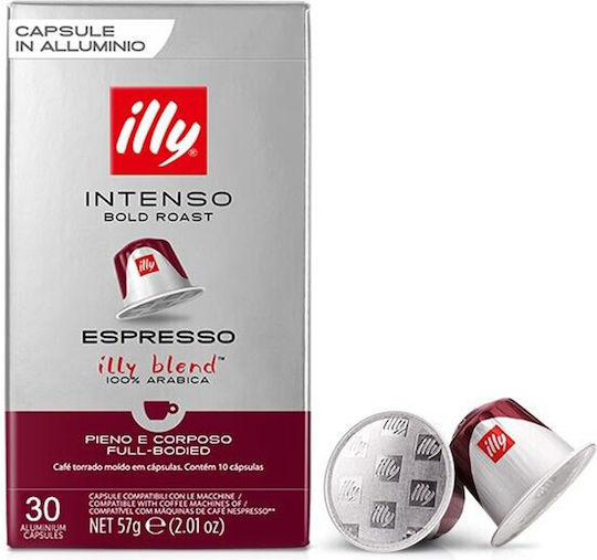 Illy Κάψουλες Espresso Intenso Συμβατές με Μηχανή Nespresso 30caps 8003753216300