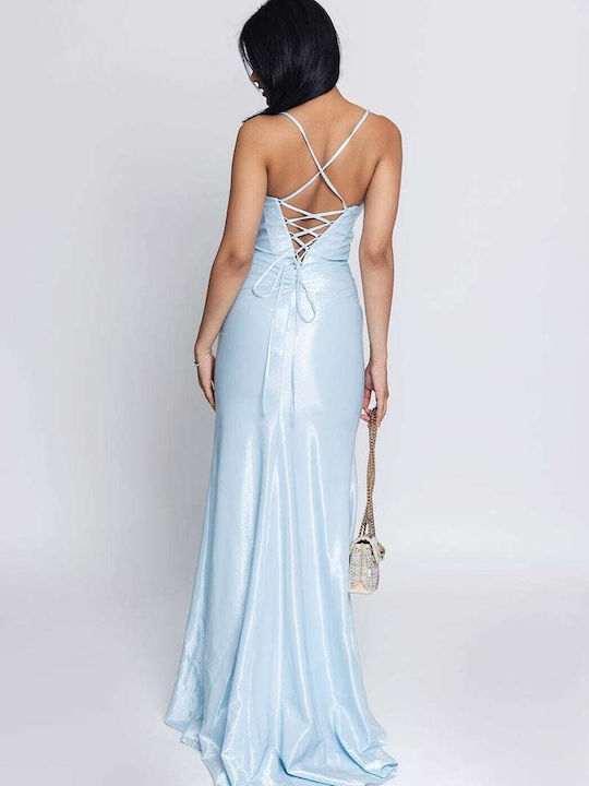 Summer Maxi Dress for Wedding and Christening Light Blue