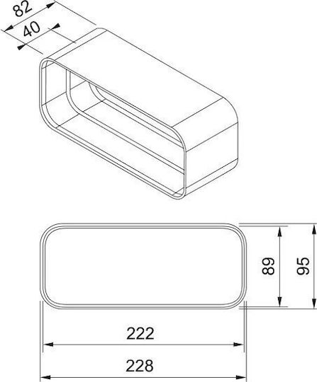 Flat Pipe Connector 228x95mm Franke 3120107441