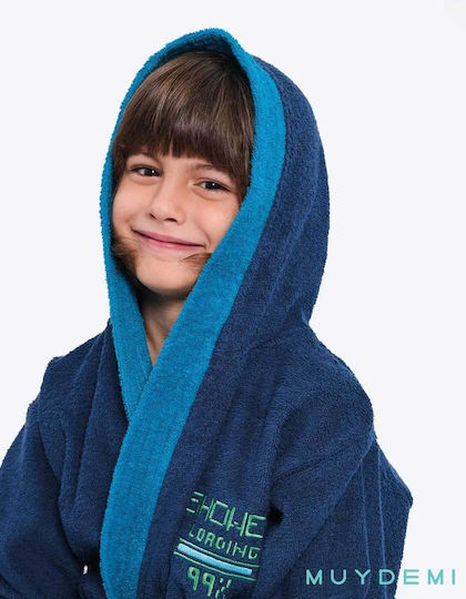 Muydemi Kids Hooded Bathrobe Blue