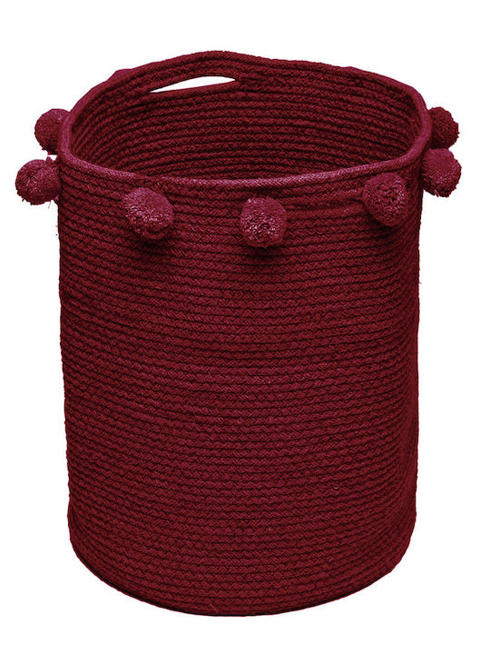 Palamaiki Fountain Decorative Basket Wicker with Handles Bordeaux With Handles 30x30x40cm
