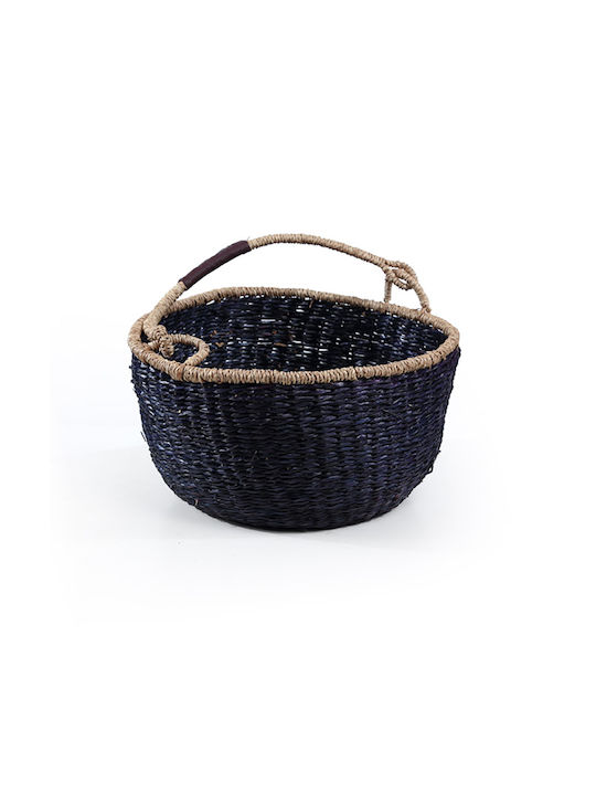 Soulworks Decorative Basket Wicker with Handles Black 35x35x20cm
