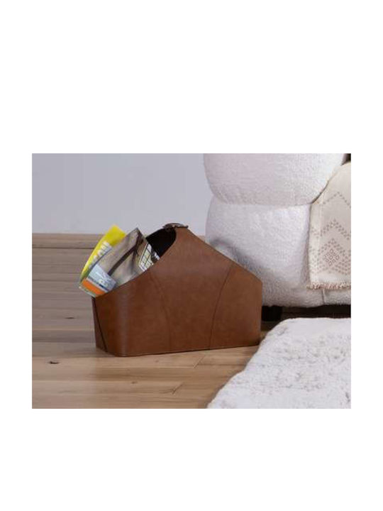 Basket Lethal 30x20x32 Leather Texture Black Nef-nef Homeware