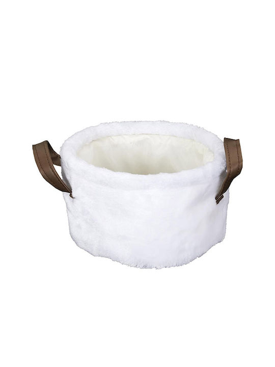 The Home Deco Factory Set of Decorative Baskets Plastic with Handles White 3pcs