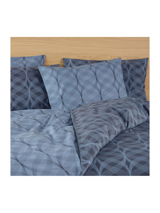 Kentia Duvet Cover Set Cotton Single with Pillowcase 165x245 Jentry Blue