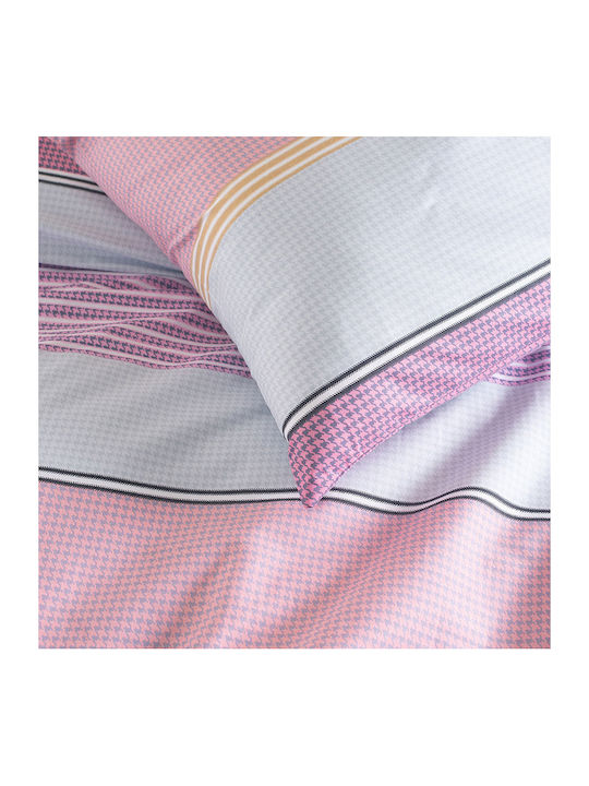 Rythmos Bettbezug-Set Baumwolle Übergröße mit 2 Kissenbezügen 225x250 Boost Pink