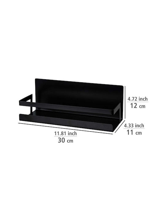 Wenko Επιτοίχιο Ράφι Μεταλλικό 30x12x11εκ. Μαύρο