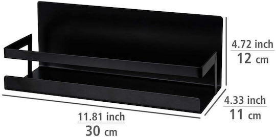 Wenko Wall Metal Shelf 30x12x11cm Black